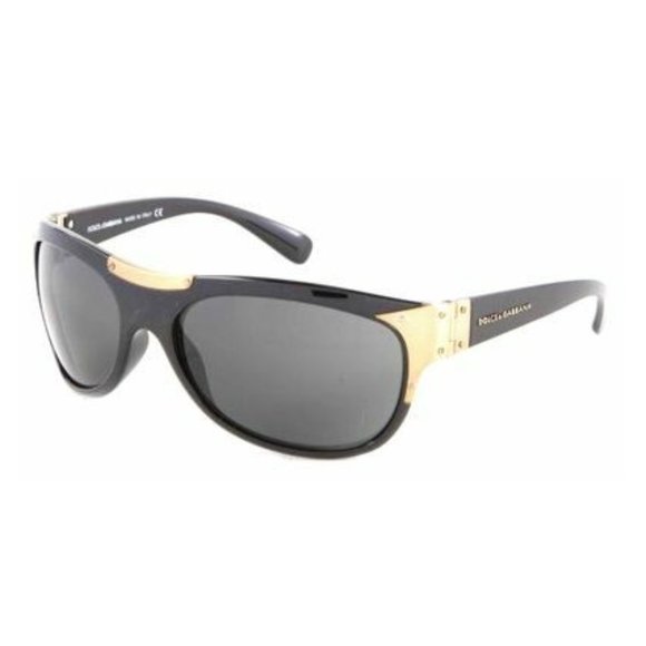 Dolce & Gabbana DG6022 gold top bar hardware unisex wayfarer wrap fit sunglasses